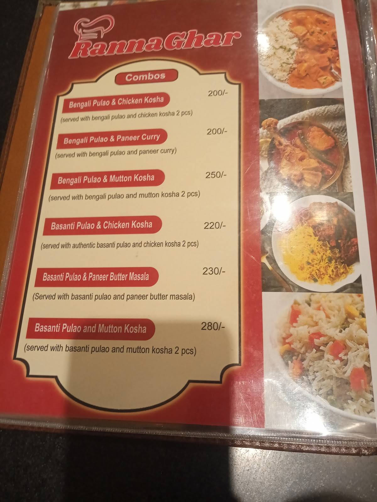 RANNA GHAR menu