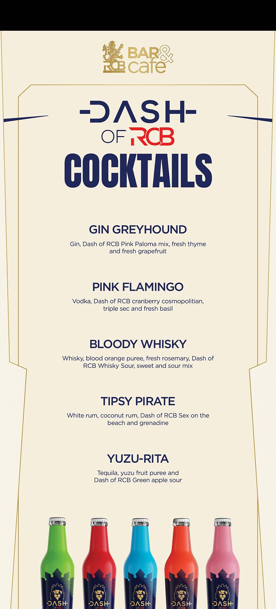 RCB Bar and Cafe menu