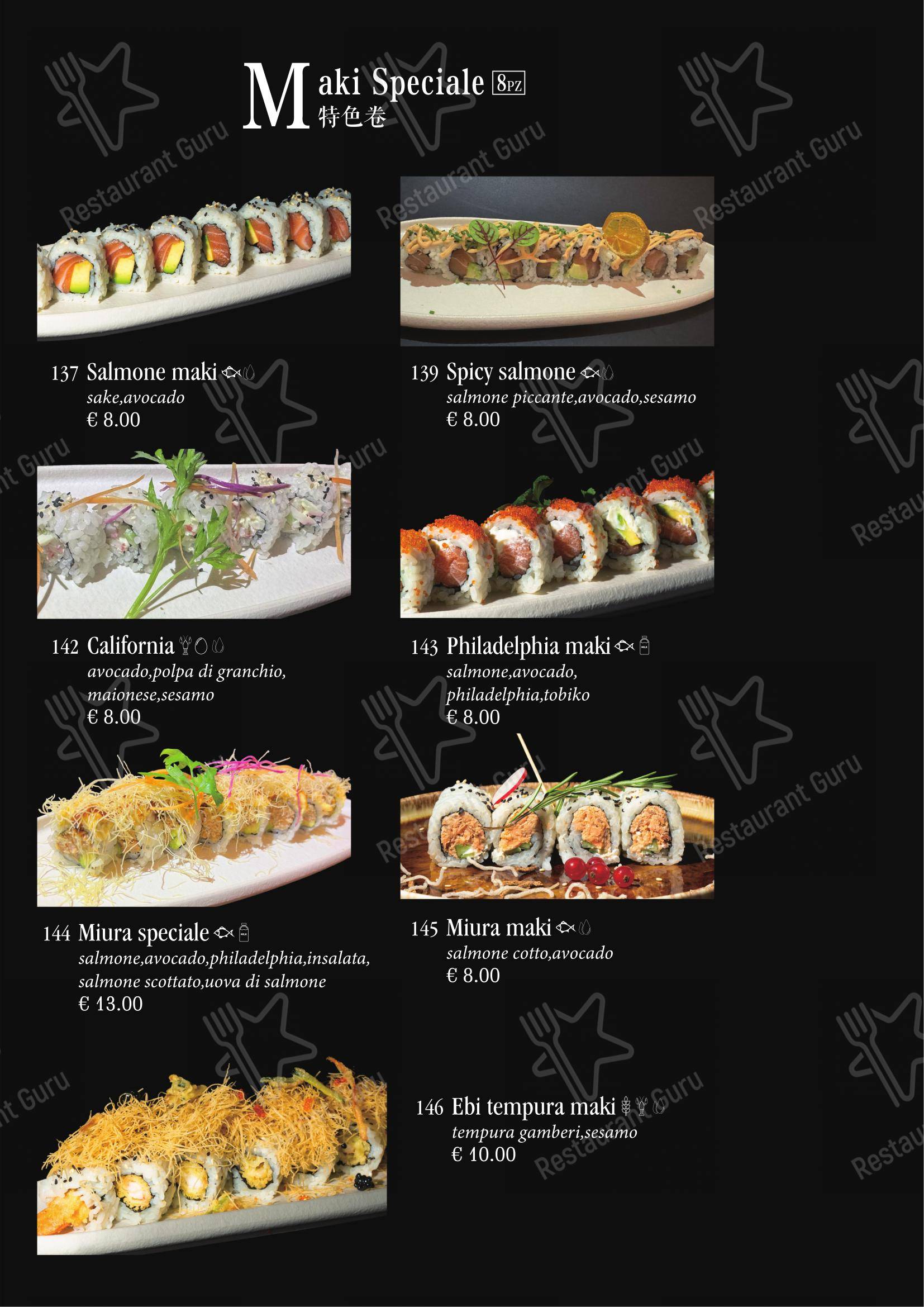 Menu per Ristorante Giapponese Tao ristorante