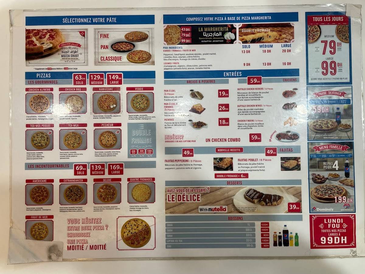 Menu de Domino's Pizza (Agdal)