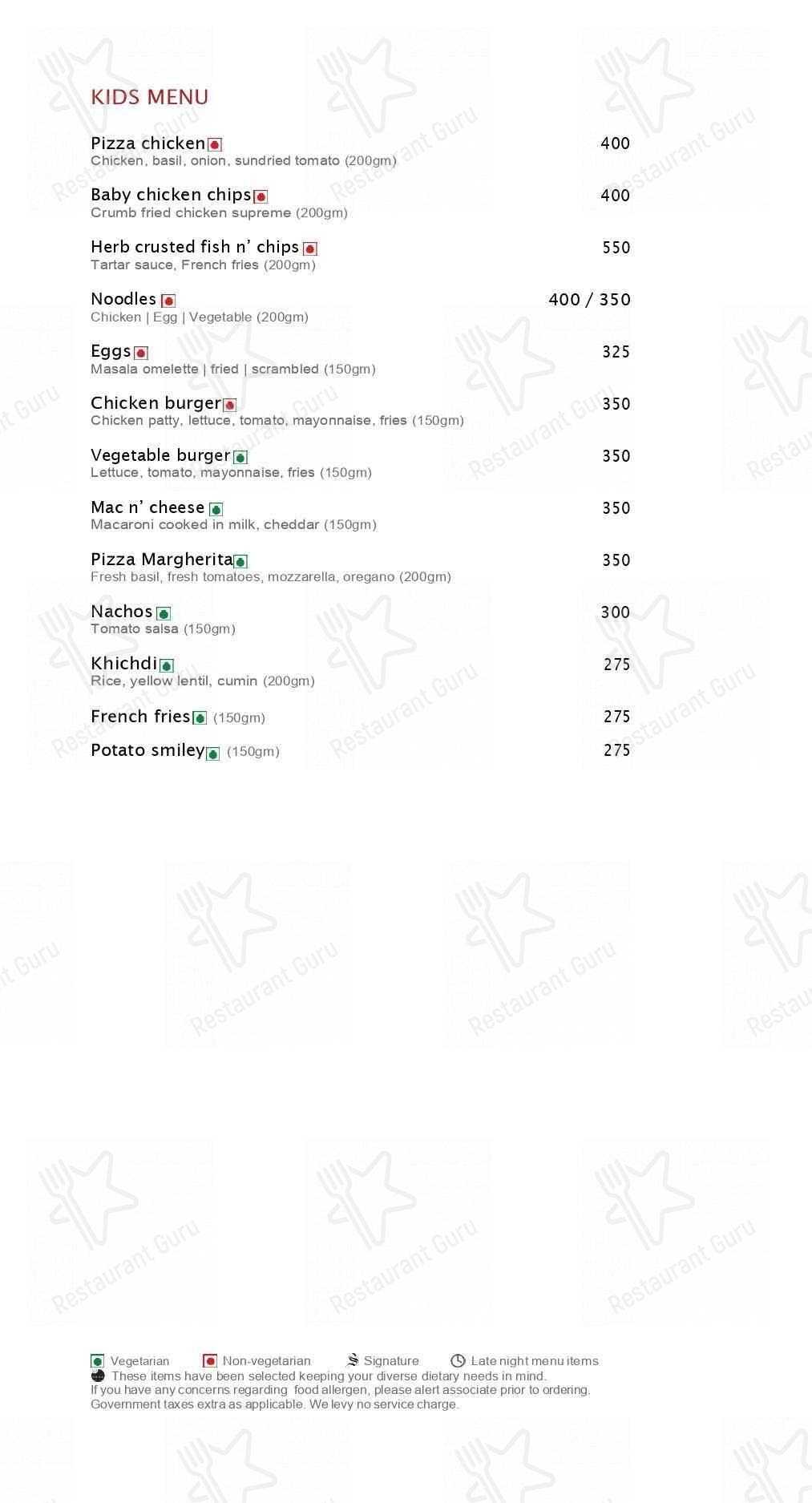 Raipur Kitchen- Courtyard By Marriott menu