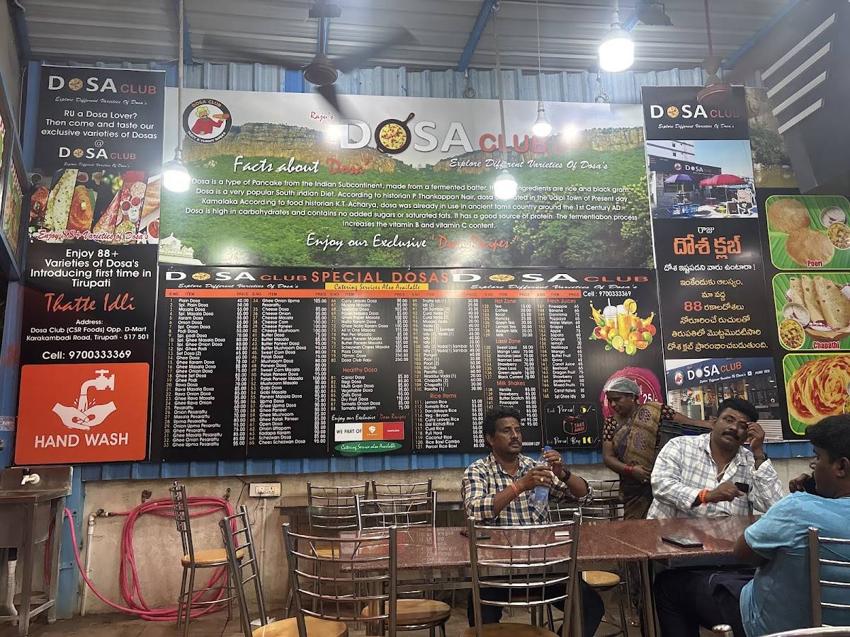Raju's Dosa Club menu