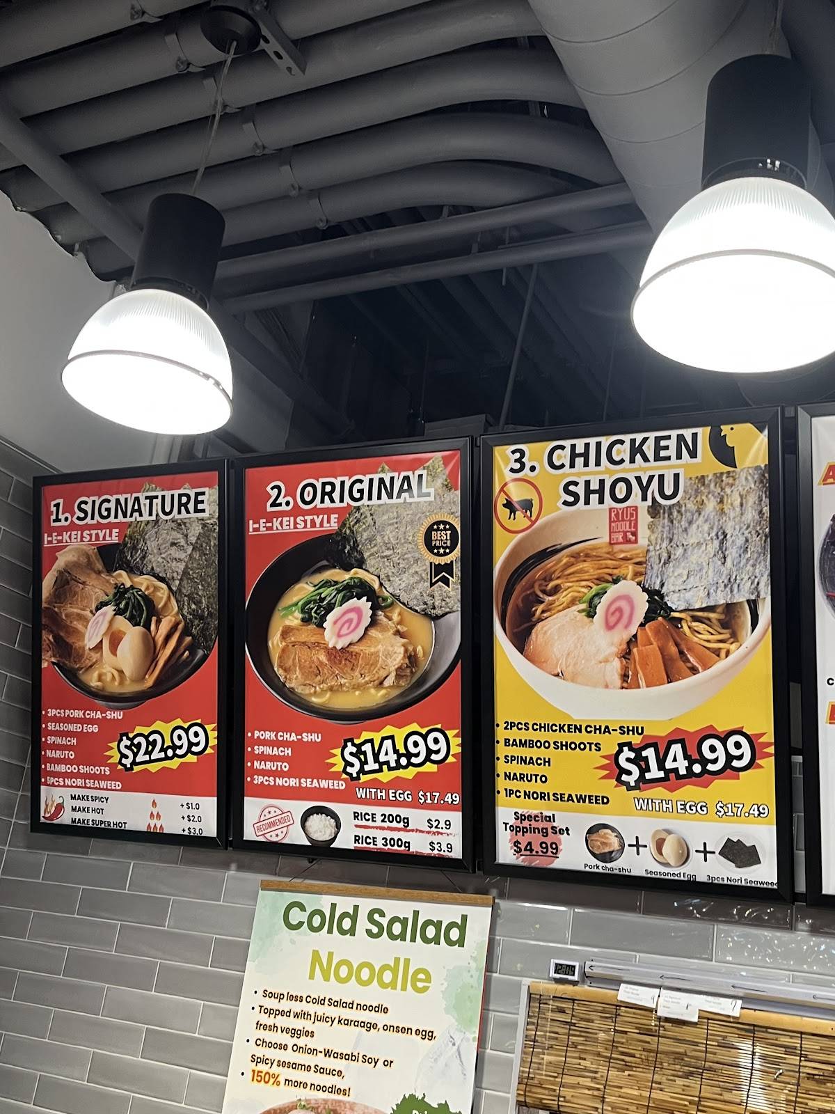 Menu at Ramen Ryu pub & bar, Toronto