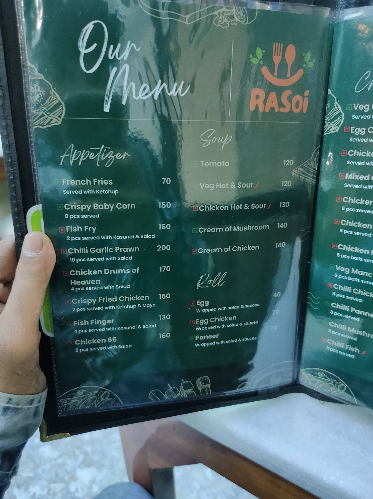 Rasoi Restro menu