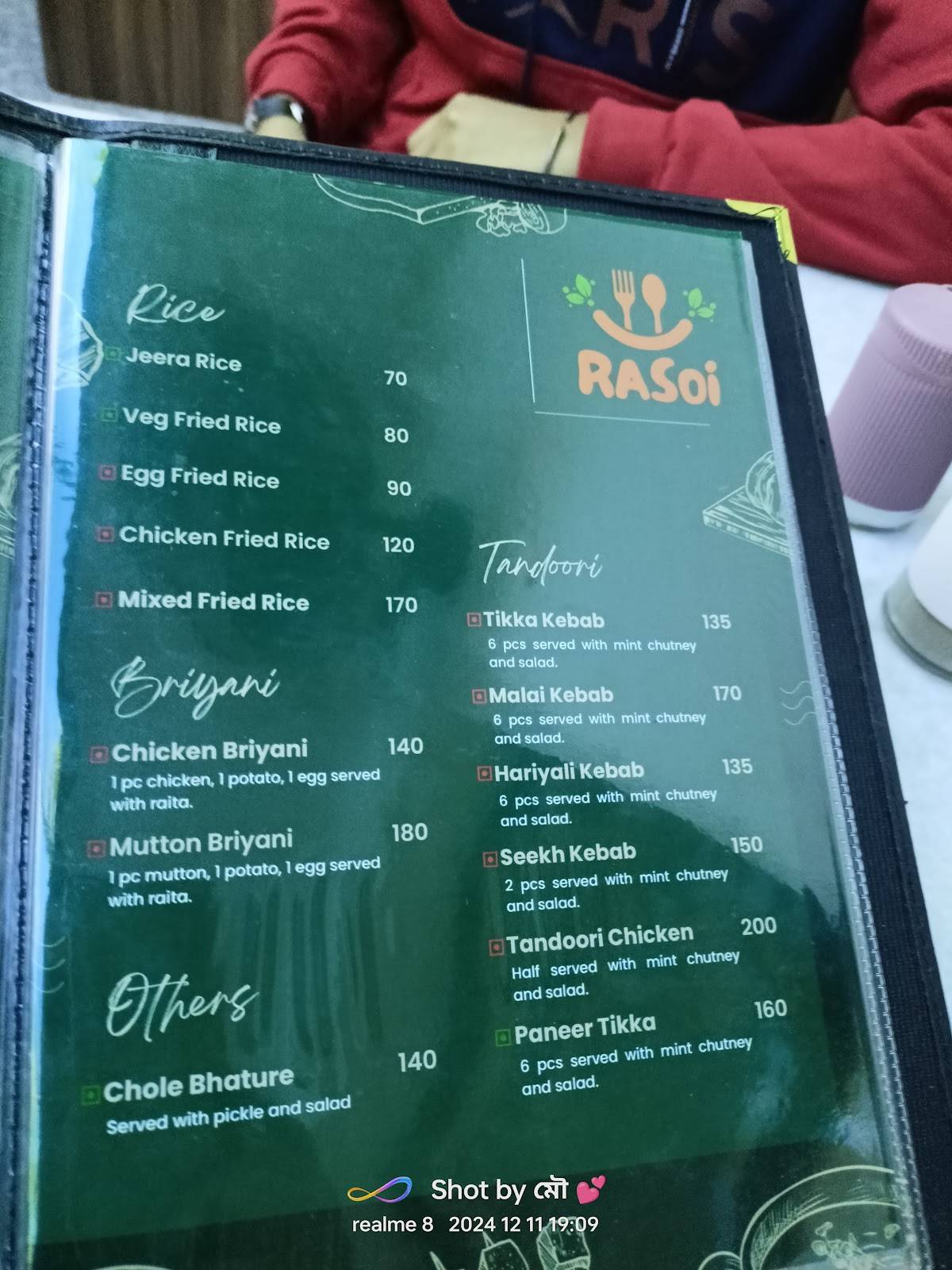 Rasoi Restro menu