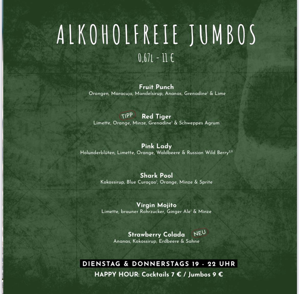 Menu de Black Pearl Shisha & Cocktail Lounge