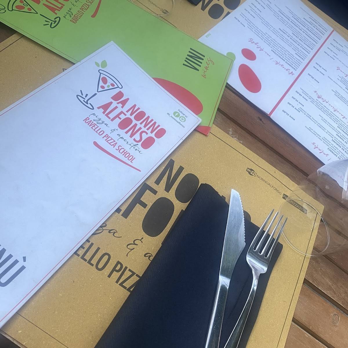 Menu di Da Nonno Alfonso 