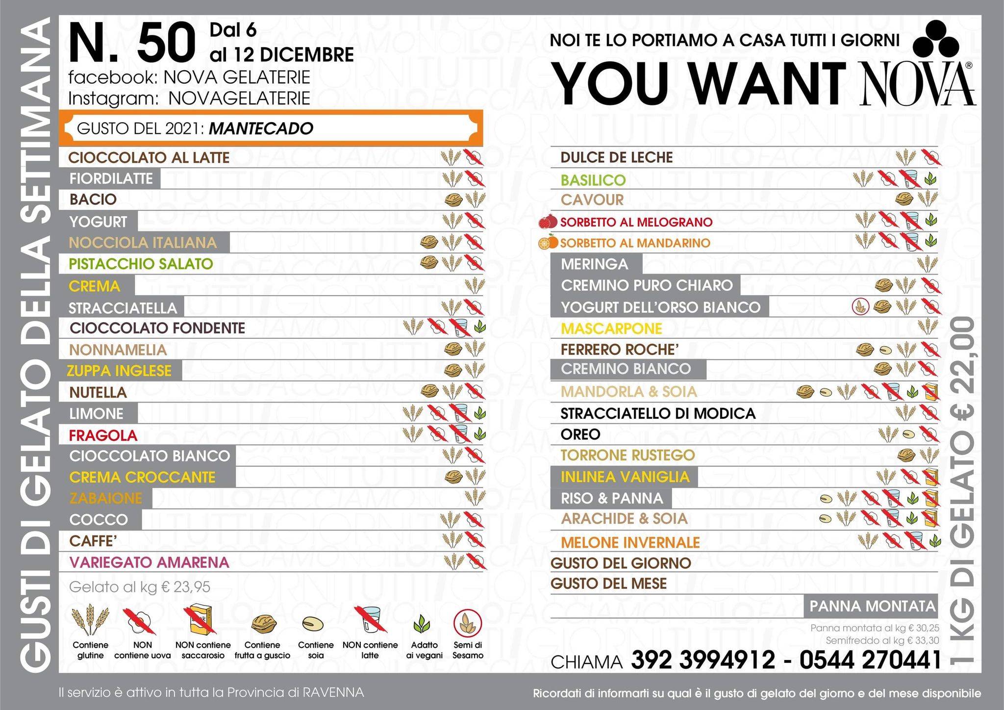 Menu di Nova Gelaterie 