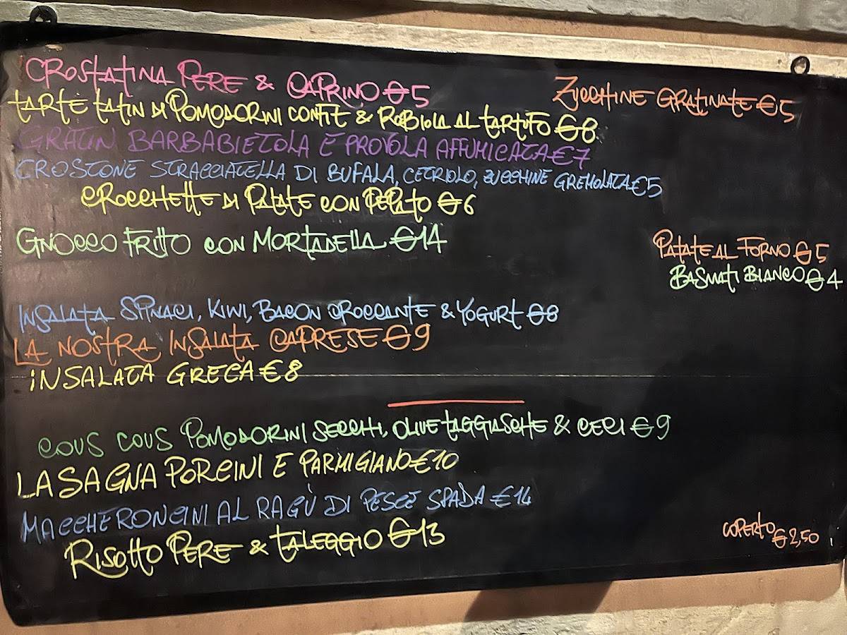 Menu di Razmataz Wine Bar Catania 