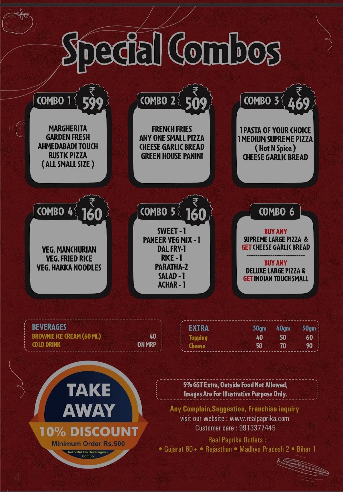 Real Paprika Modasa menu
