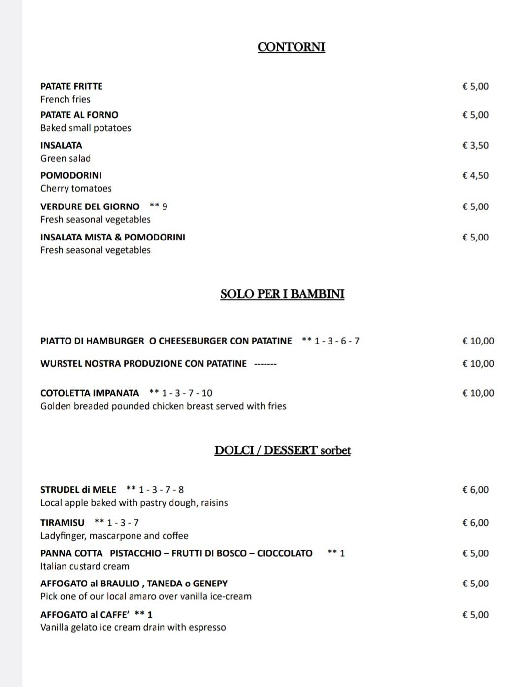 Menu di Ristorante Rebel8 