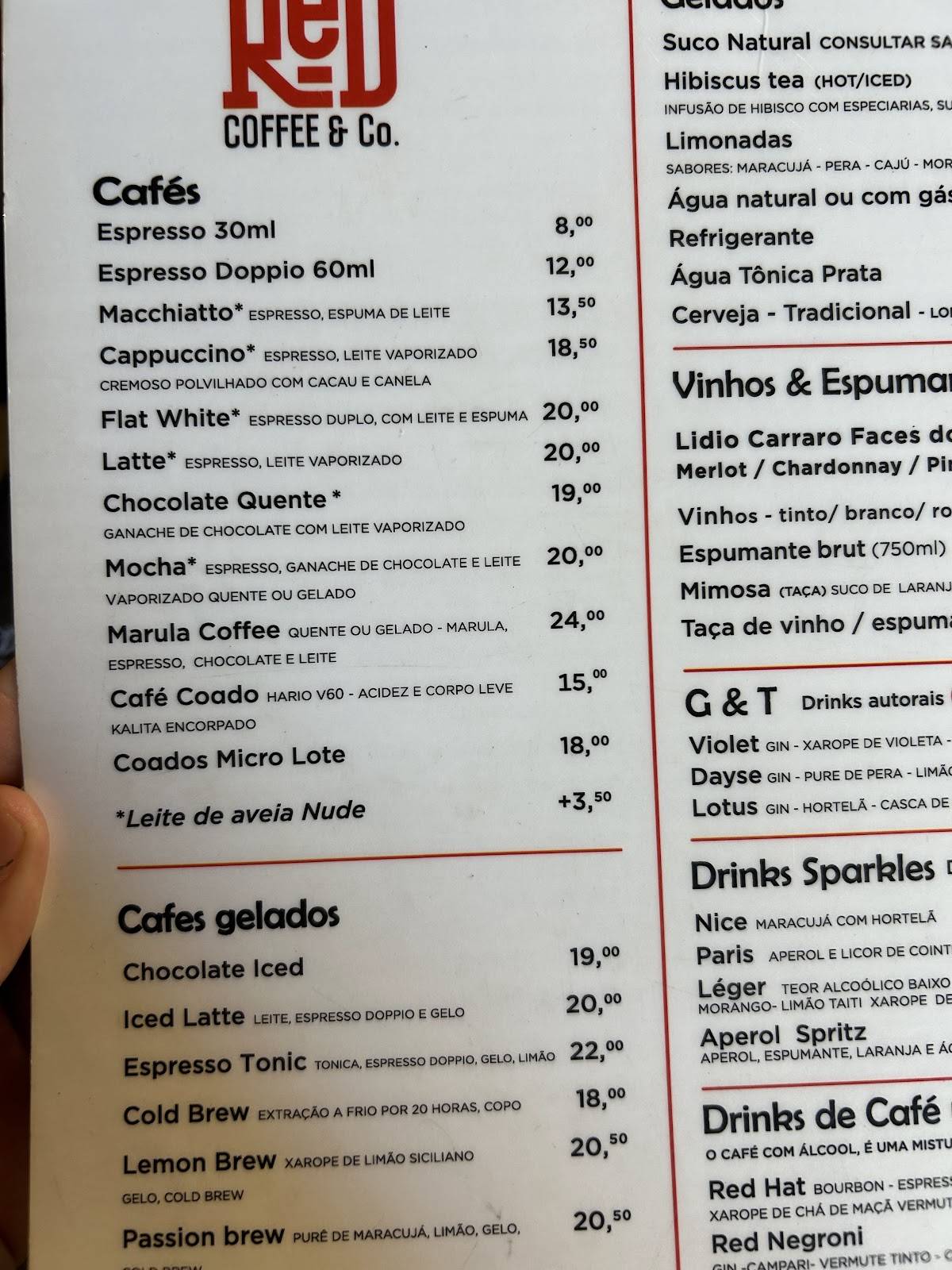 Red Coffee & Co. cardápio