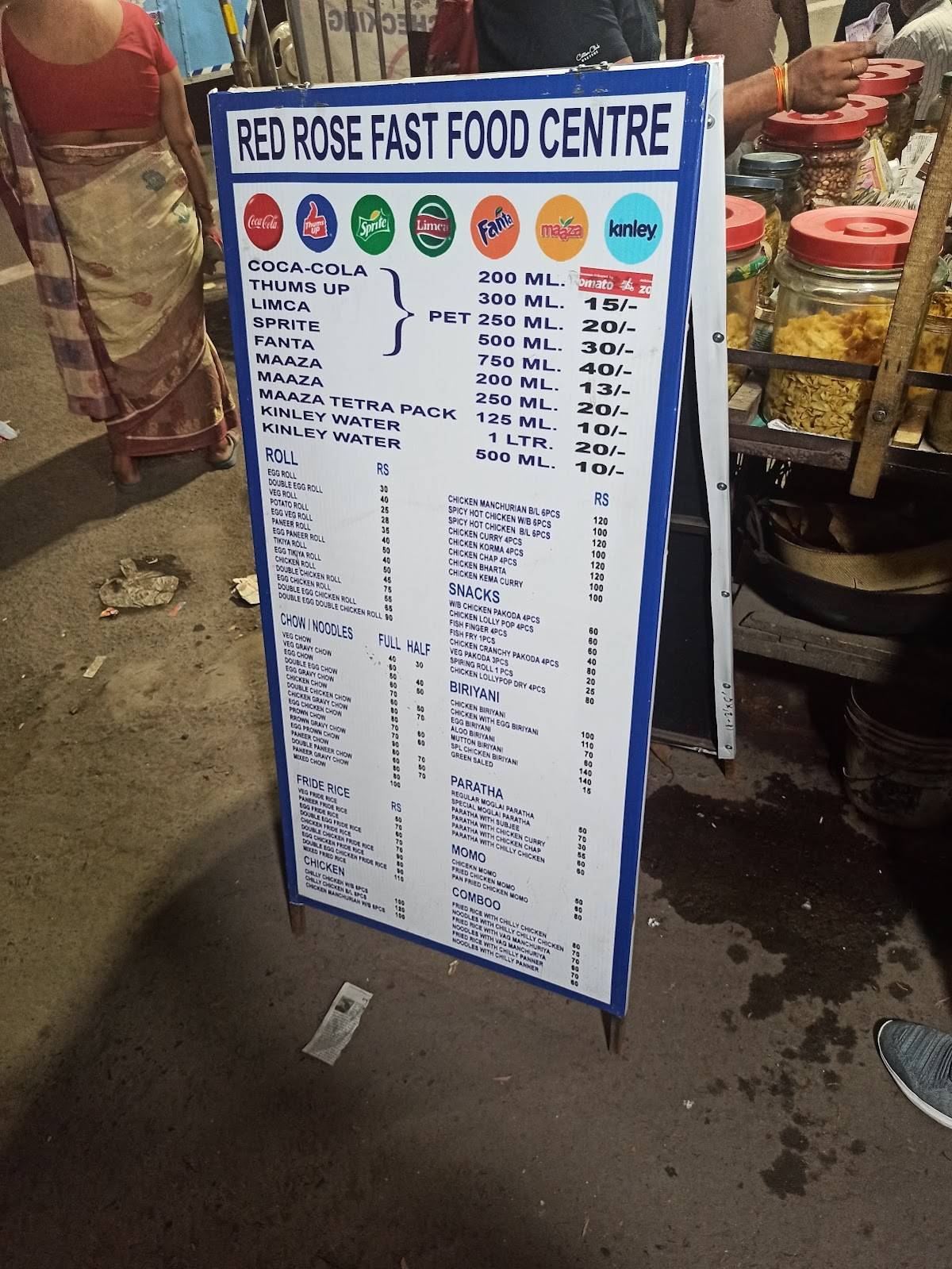 Menu at Red Rose Fast Food Center, Kolkata, G7MR+GVW