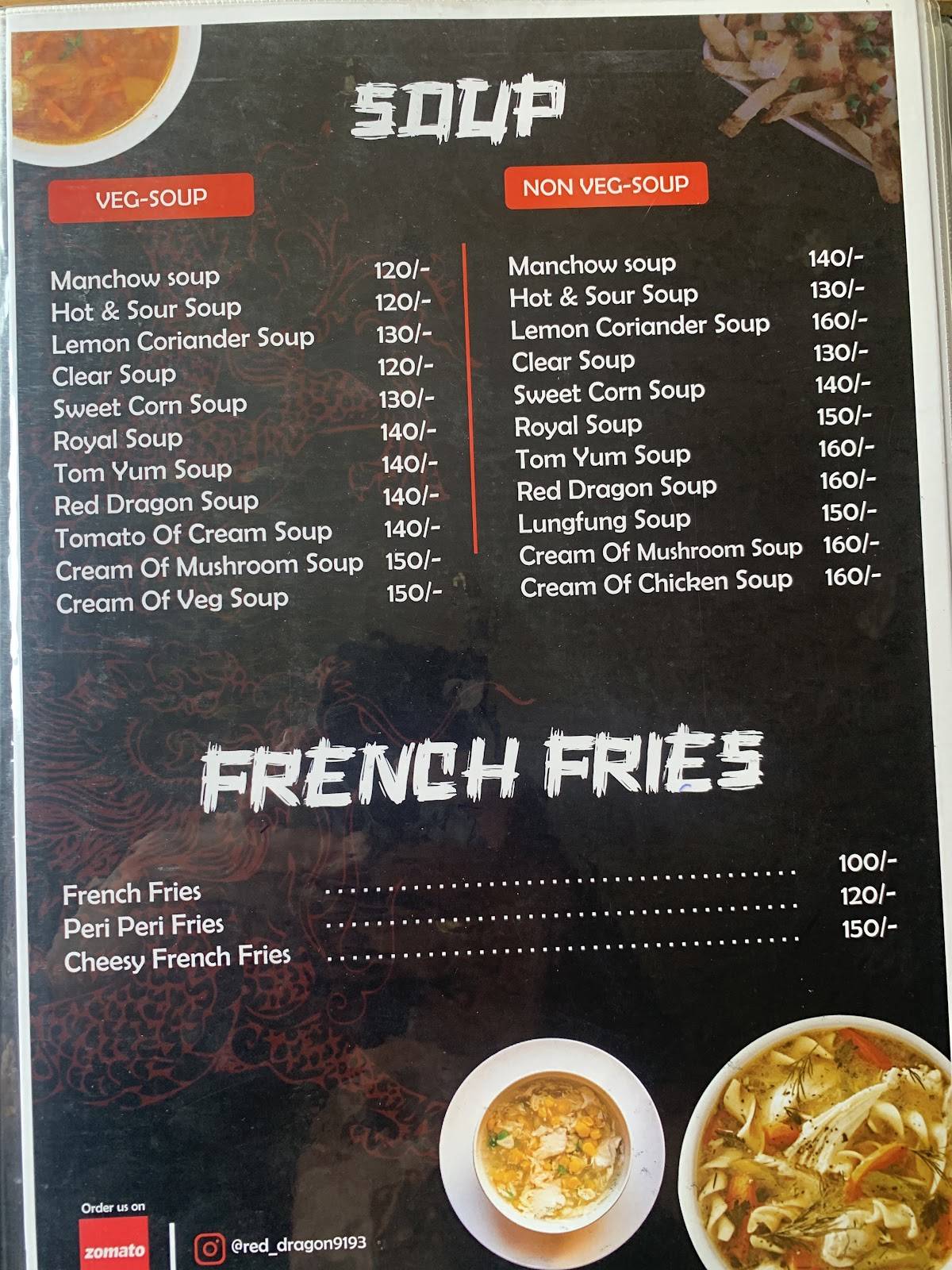 RED DRAGON menu