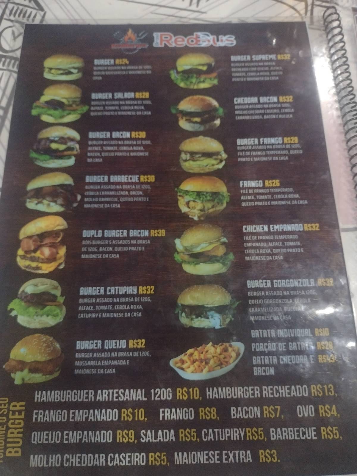 RedBus Brasil cardápio