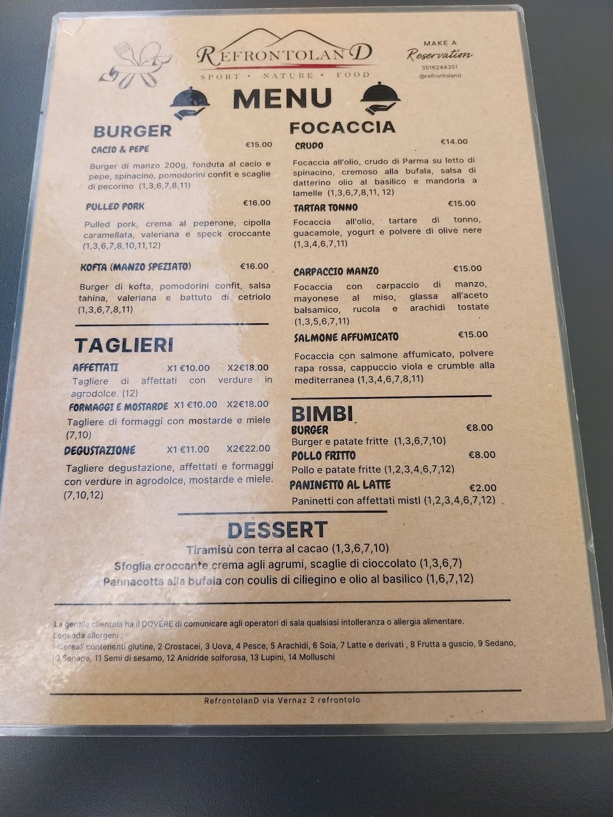 Menu di Refrontoland 