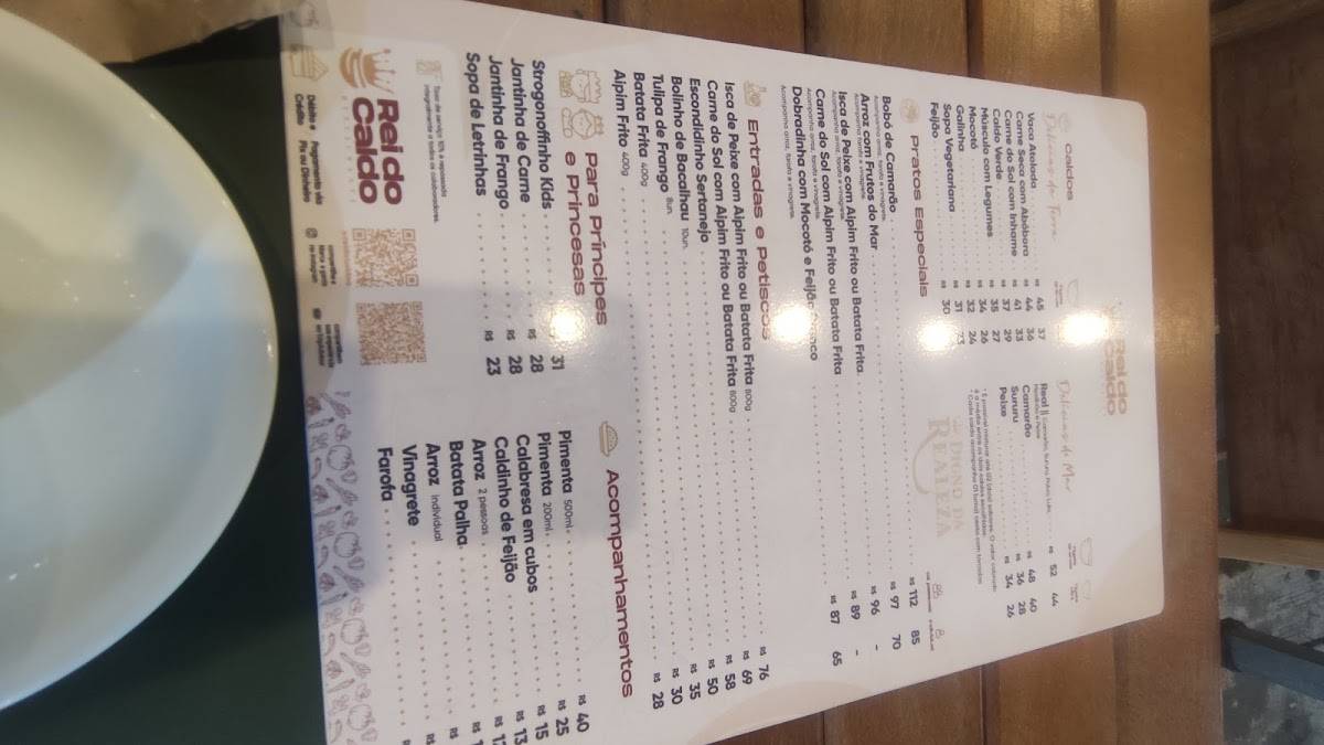 Rei do Caldo cardápio