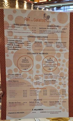 Rei dos Galetos cardápio