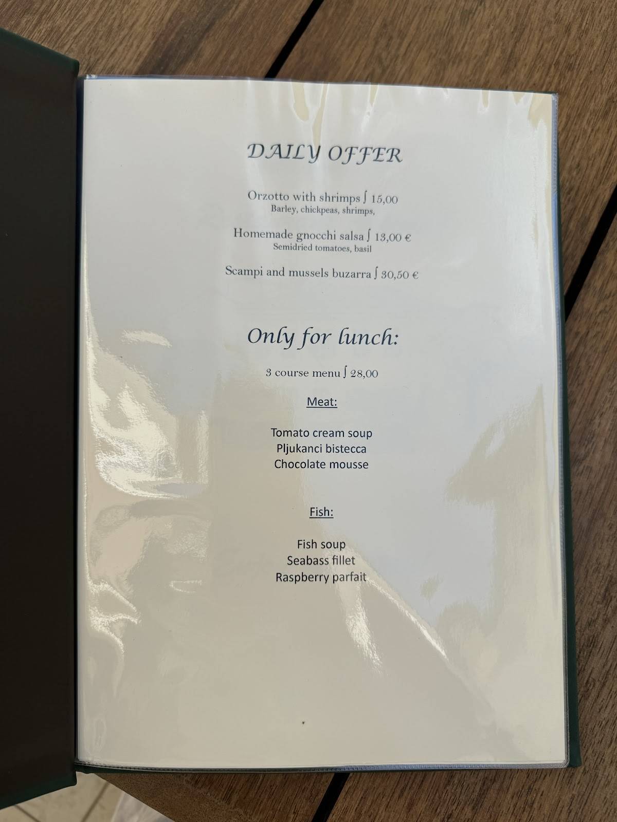 Menu di Residence & Restaurant Astoria 