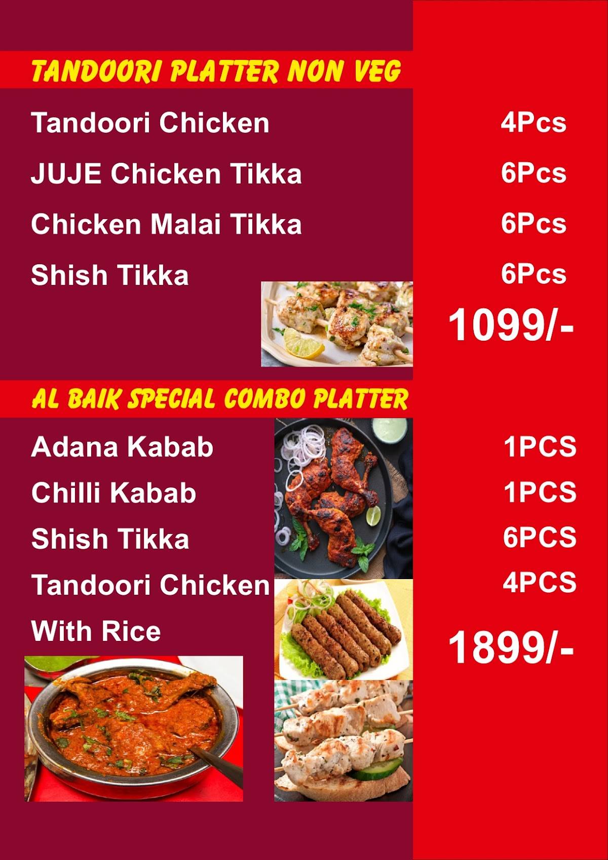 AL Baik Gajraula menu