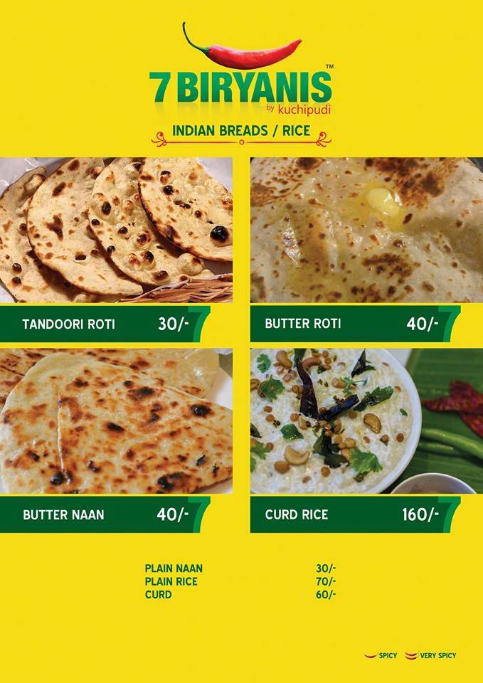 7Biryanis menu