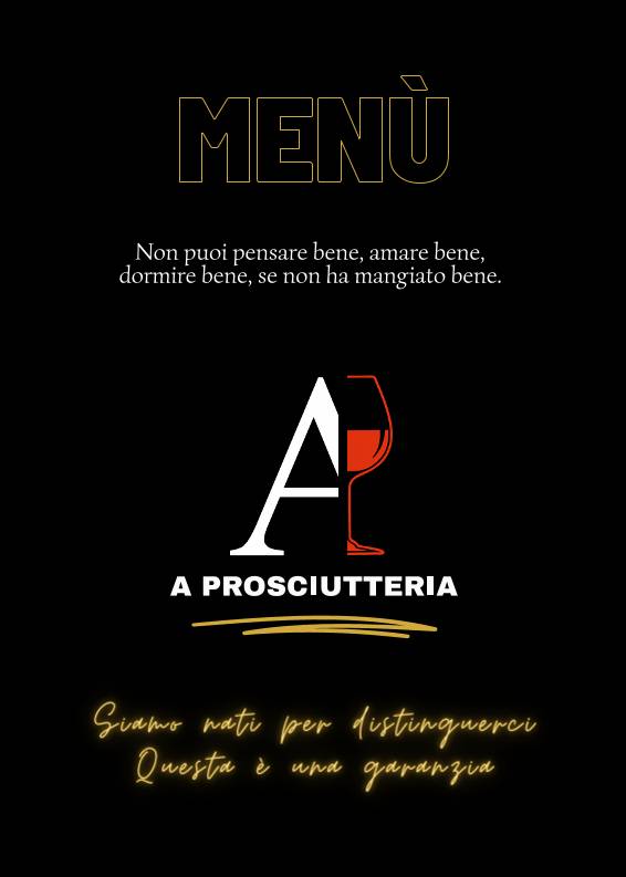 Menu di A Prosciutteria Burgeria e Ristorante 