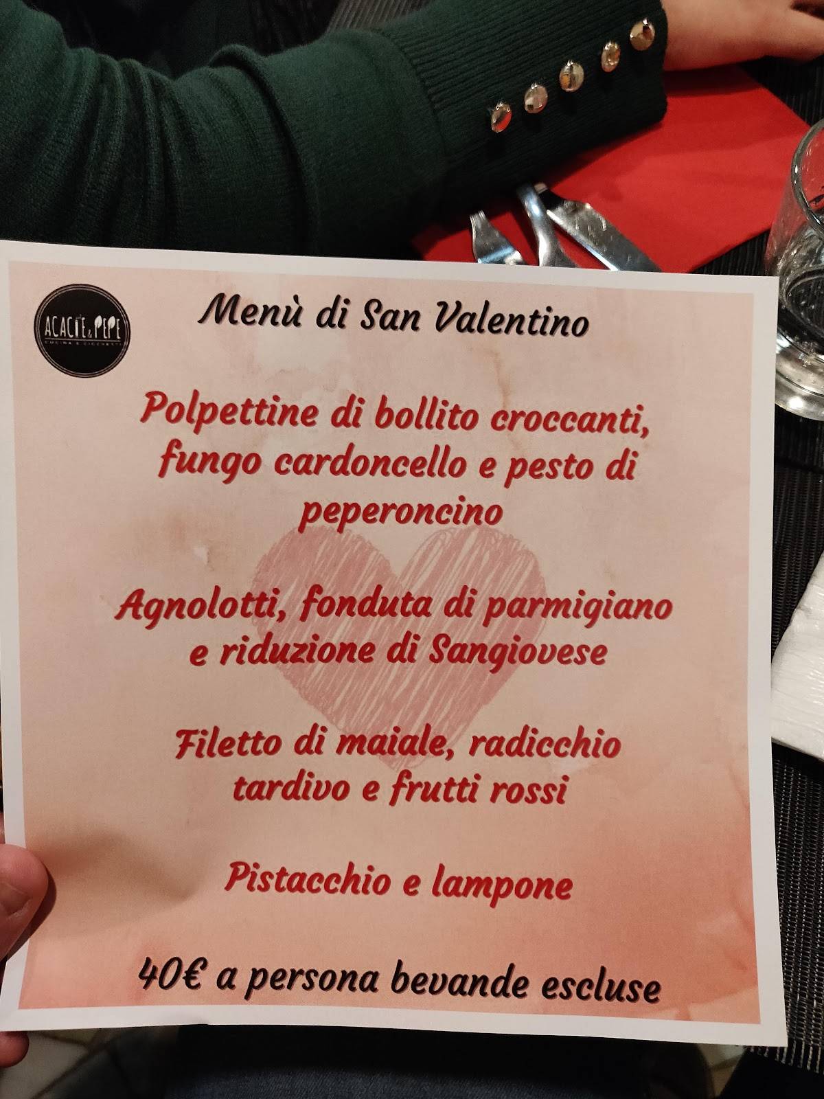 Menu di Acacie e Pepe - Cucina e cicchetti 