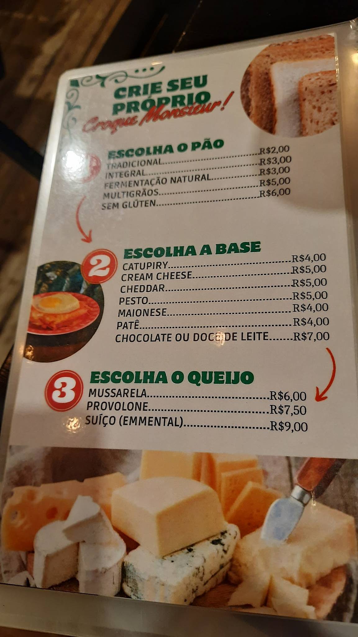 Aguabar e Café cardápio