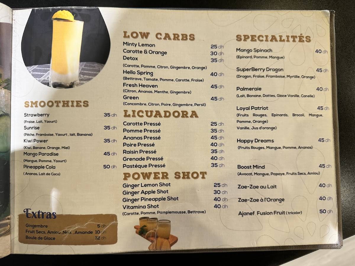 Menu de Ajanef Martil