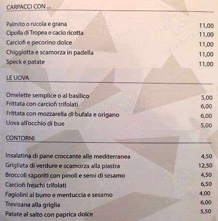 Menu di Al Basilico Fresco 