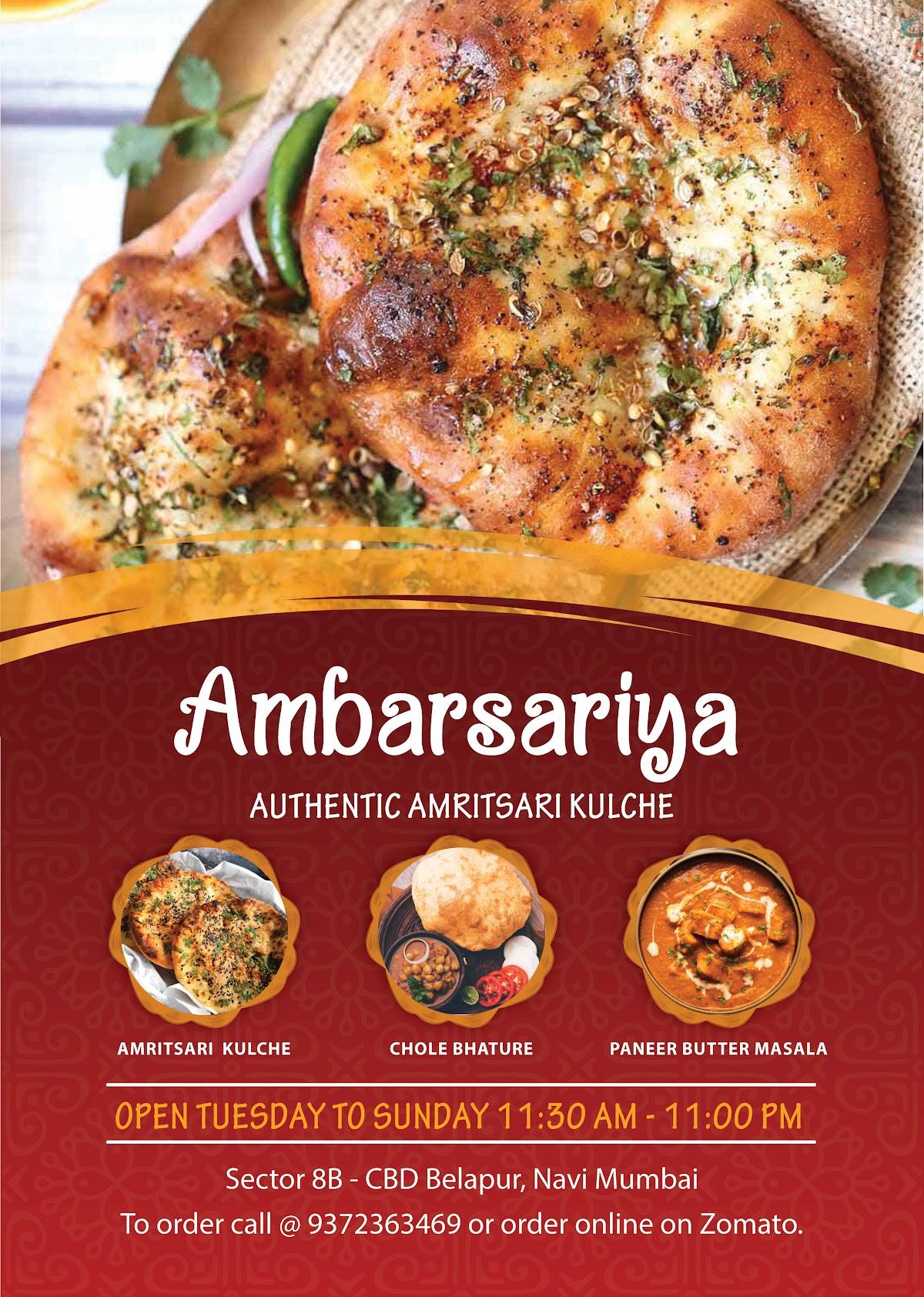 Ambarsariya - Authentic Amritsari Kulche menu