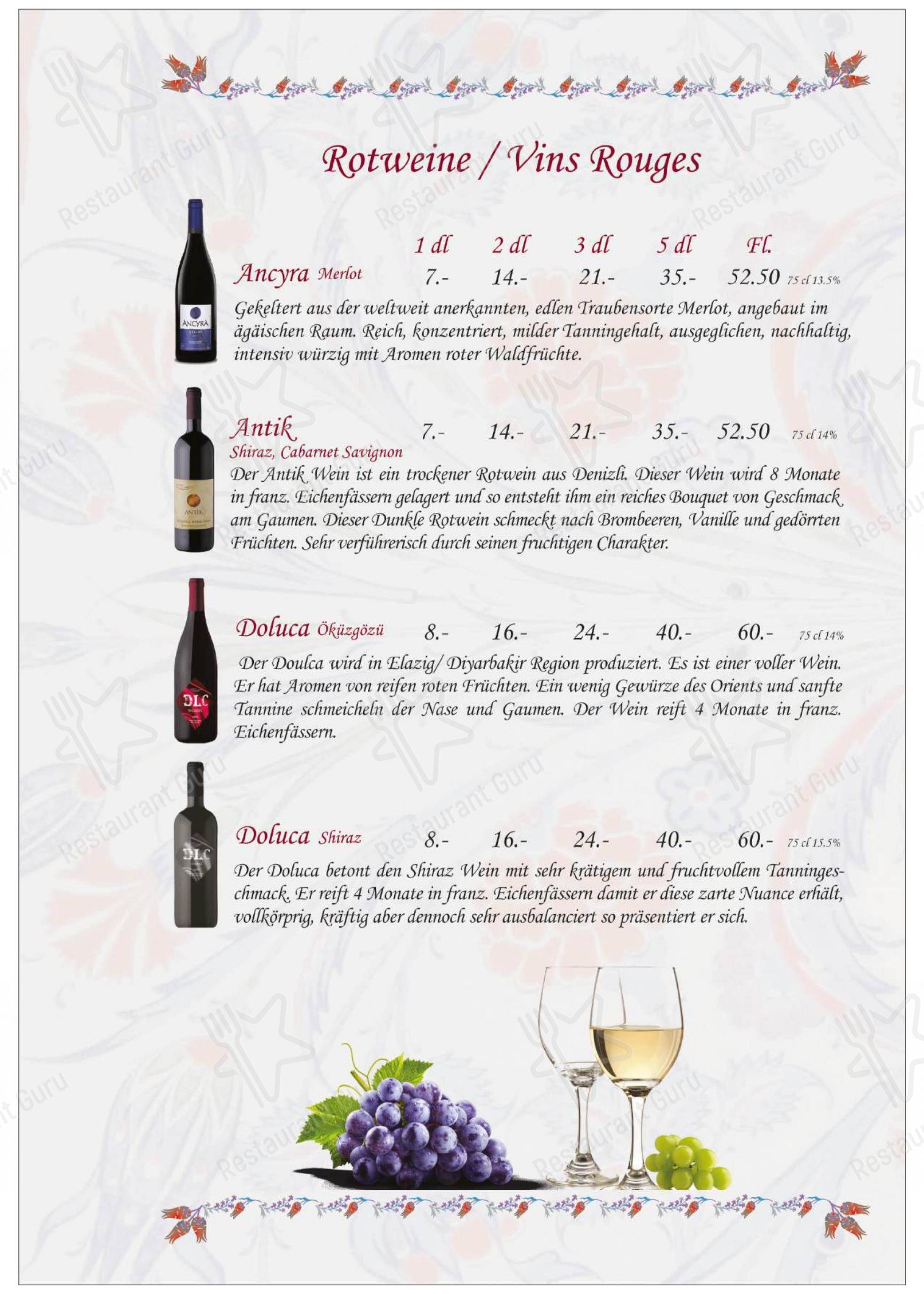 Menu di Restaurant Anatolia GmbH - Menu