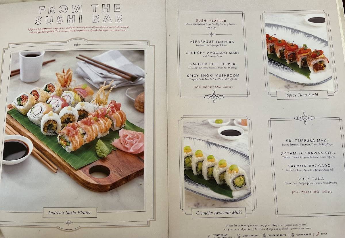 Andrea's Bar & Brasserie menu