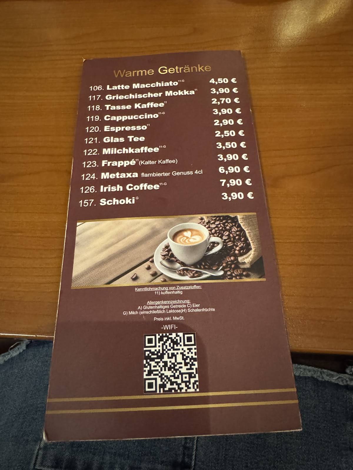 Menu de Restaurant Axion-Delphi