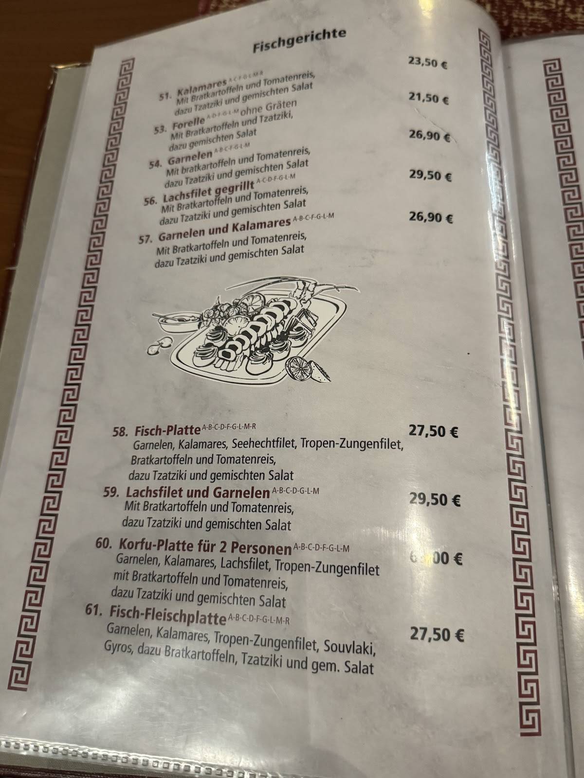 Menu de Restaurant Axion-Delphi