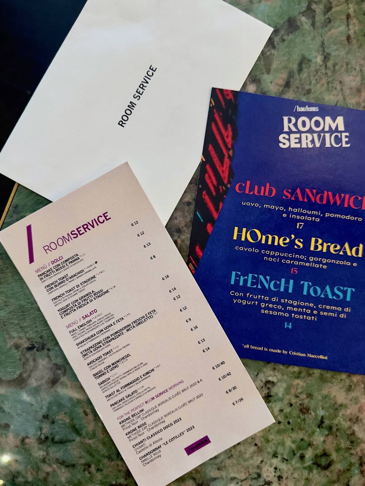 Menu di BAUHAUS ROME 