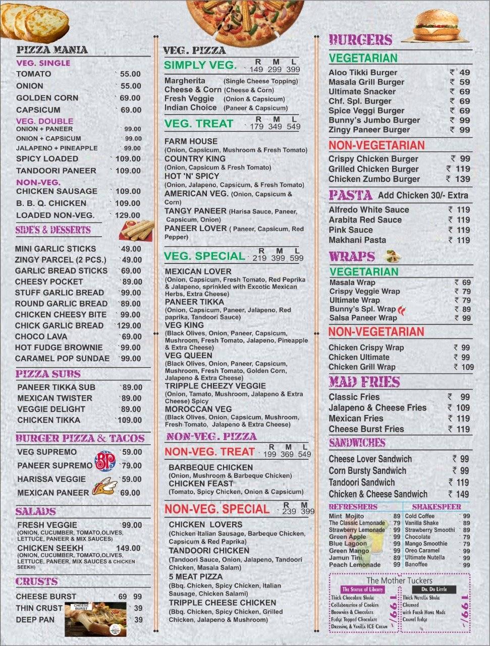 BUNNY'S KITCHEN menu