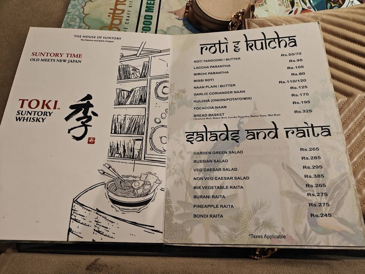 Baithak The Craft Kitchen, Best Family Restaurant in Chandigarh menu