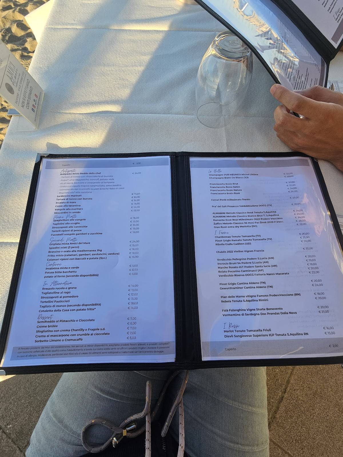 Menu di Bar Ristorante Amici del Mare 