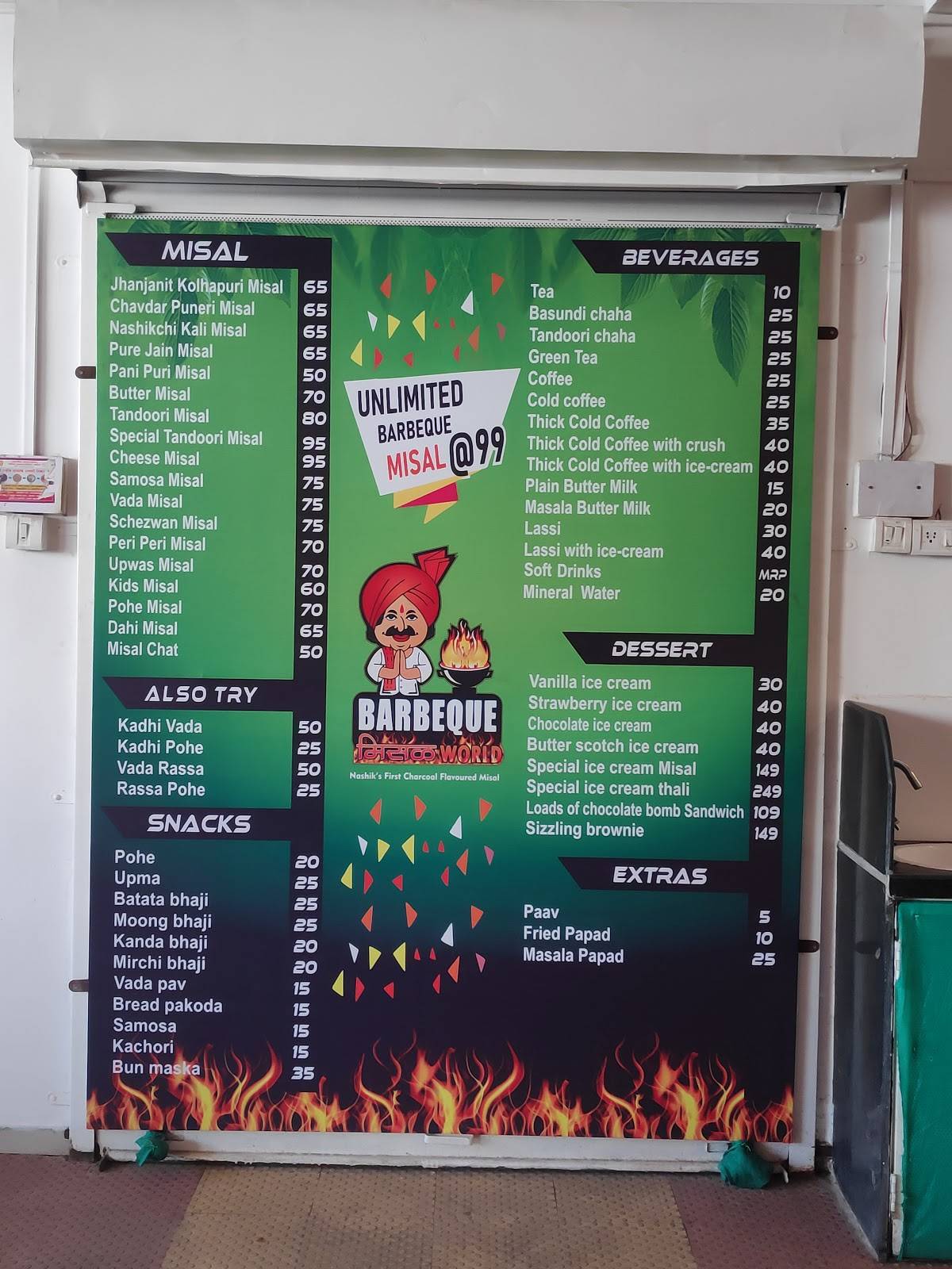 Menu at Barbeque Misal, Nashik