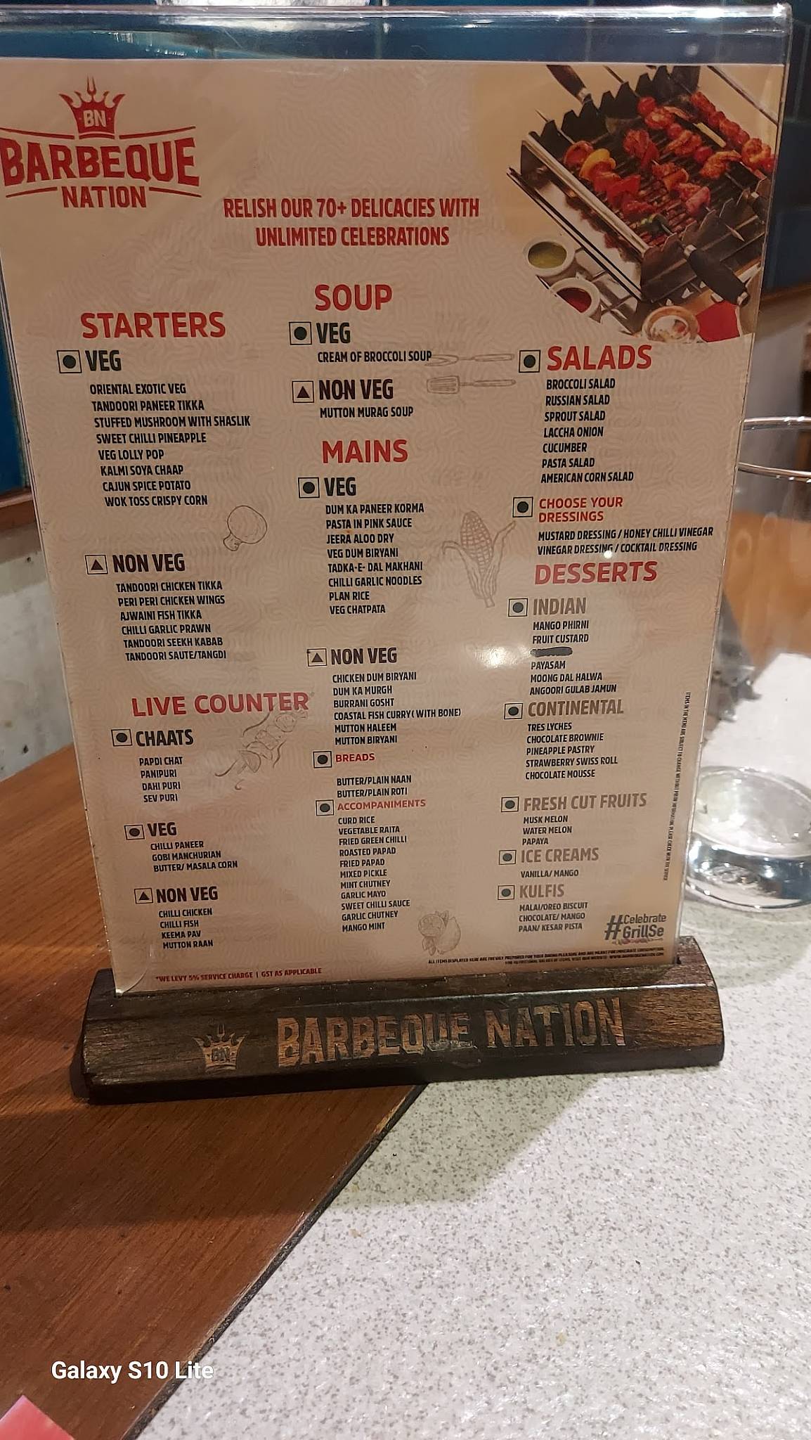 Barbeque Nation - Banjara Hills menu