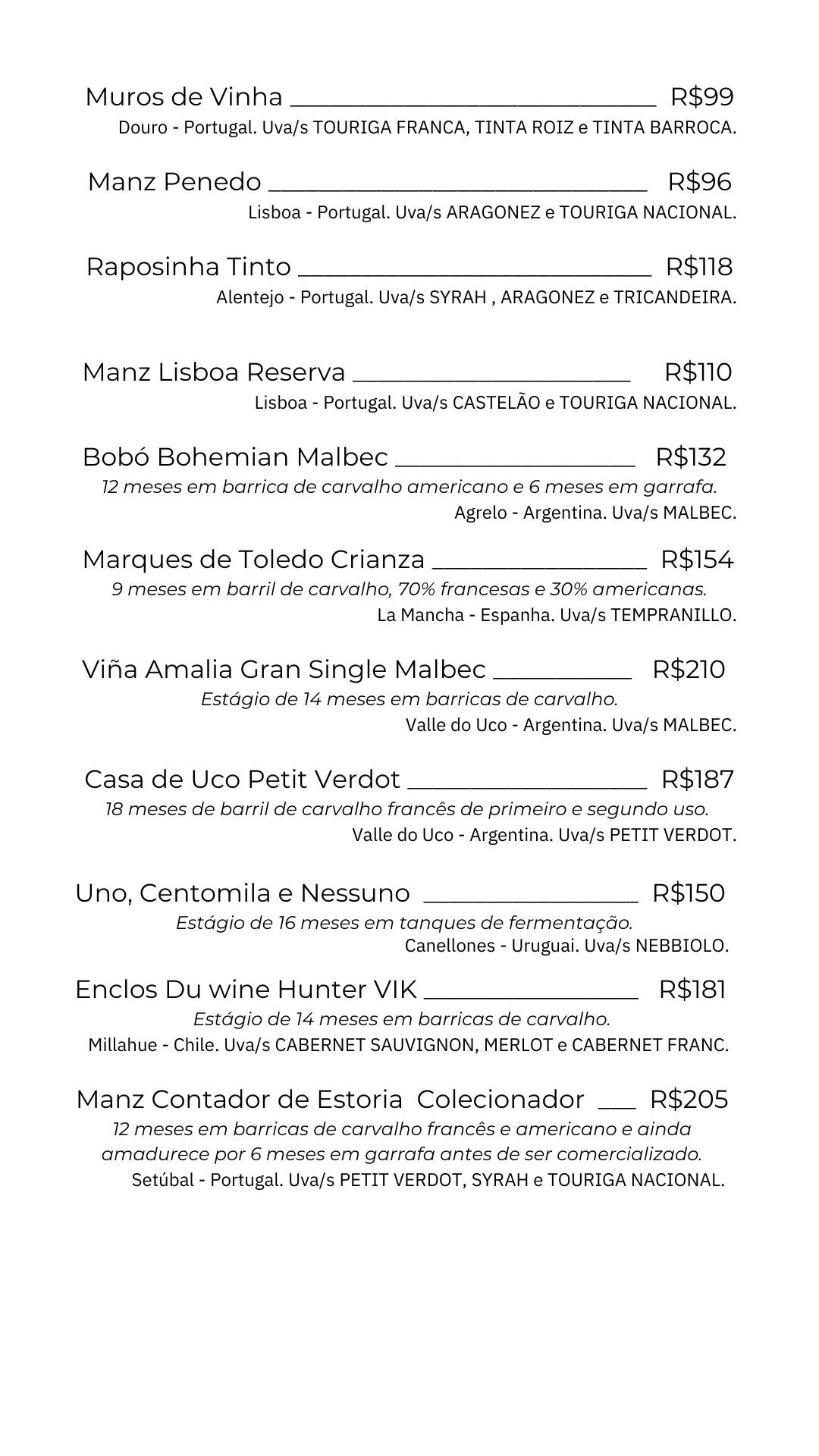 Barvinho Restô.Bar cardápio
