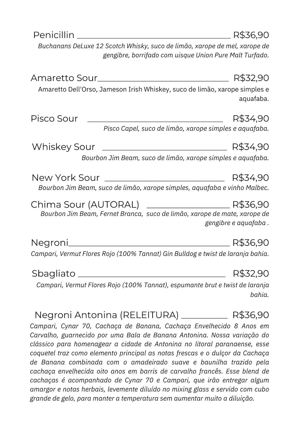 Barvinho Restô.Bar cardápio