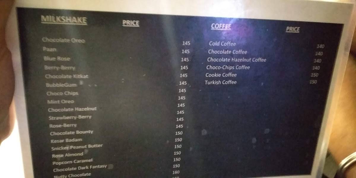 Batidos menu