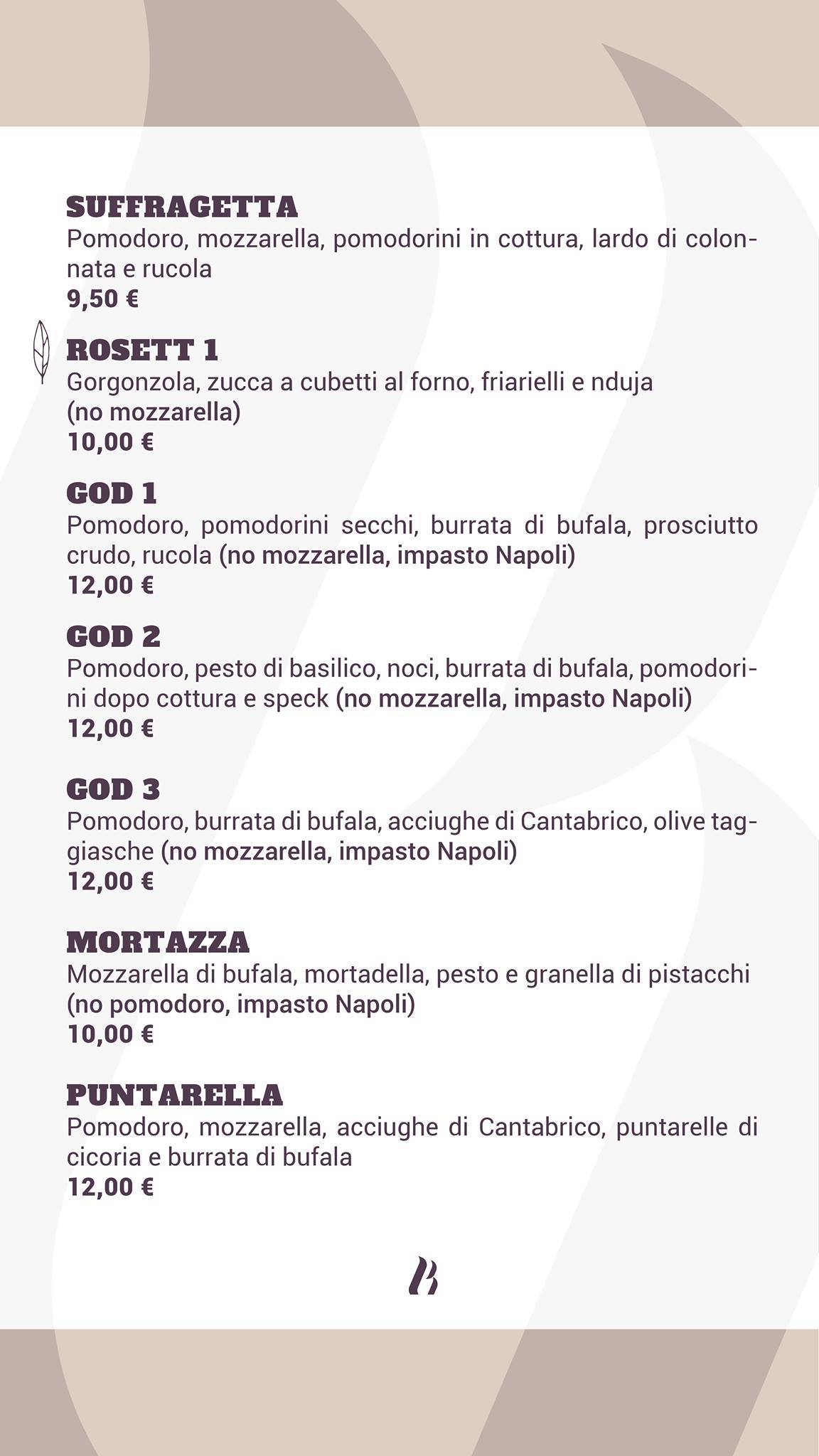 Menu di Beersheeba - Pizzeria Eduardo 