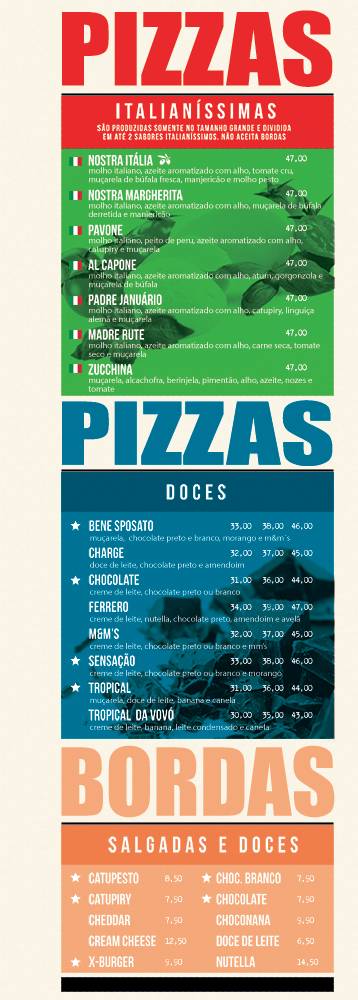 Bell’s Pizzaria cardápio