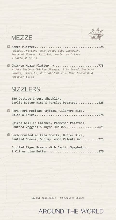 Bridge Bistro Bar menu