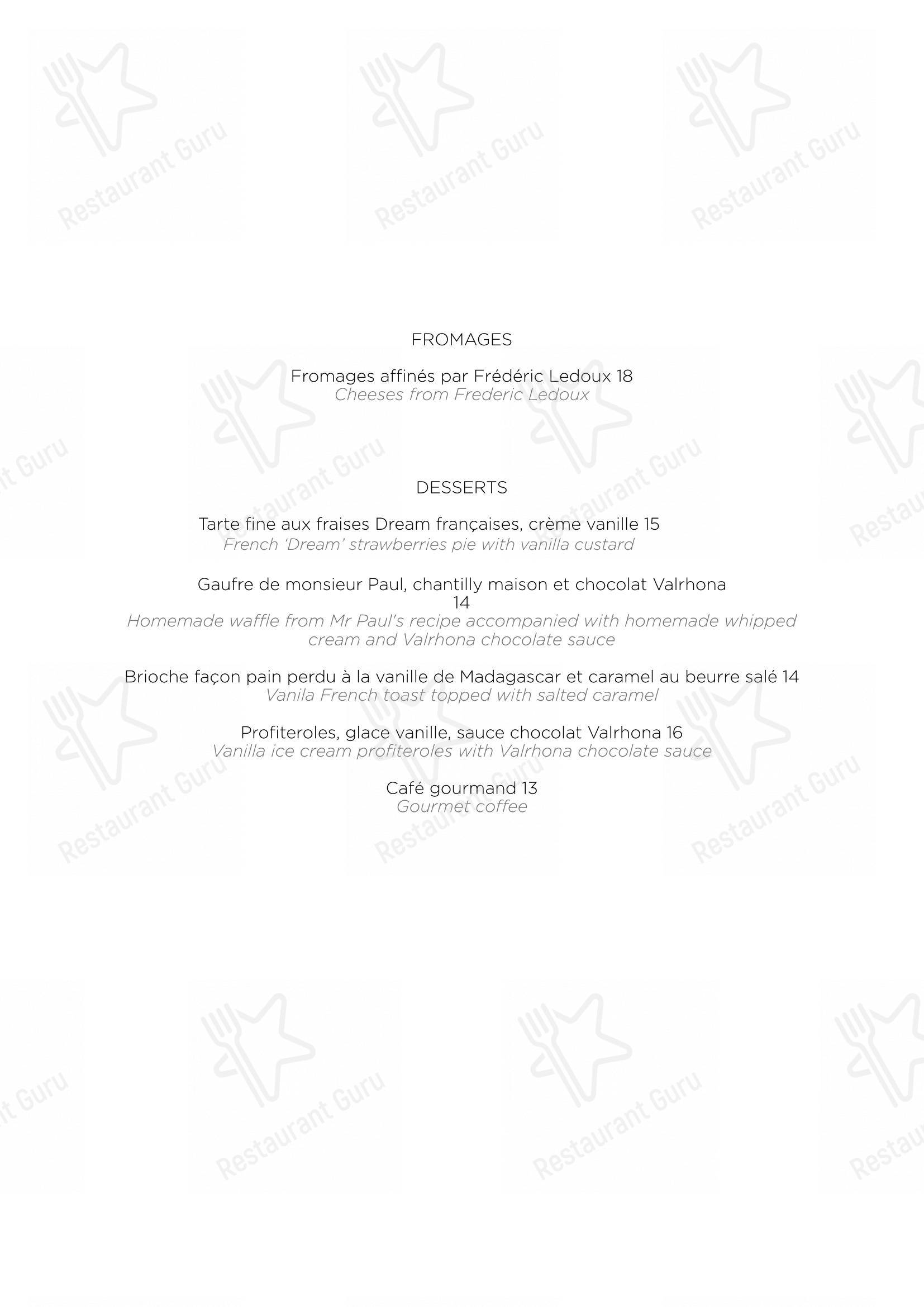 菜单 pour Restaurant Brigitte restaurant