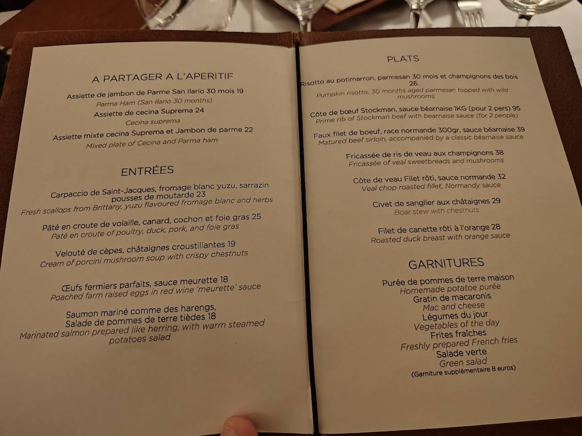 Menu de Restaurant Brigitte