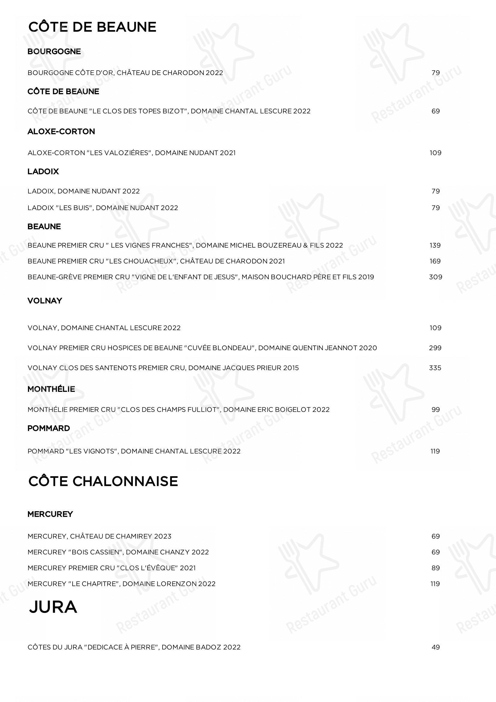 Restaurant Brigitte dans Paris - Коктейльная карта